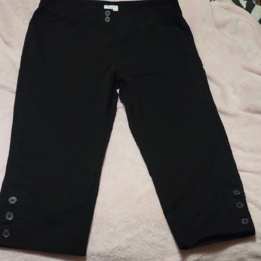Capris !!Charter Club Black Capris with Button Accent.Never Worn!